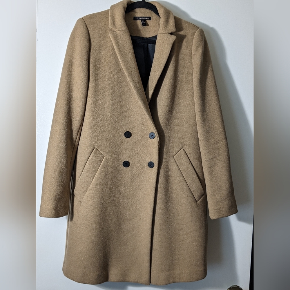 Tan Zara Classic Wool Coat